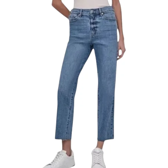 DKNY High-Rise Classic Straight-Leg Raw-Hem Jeans. Size 14/32 - Picture 4 of 11